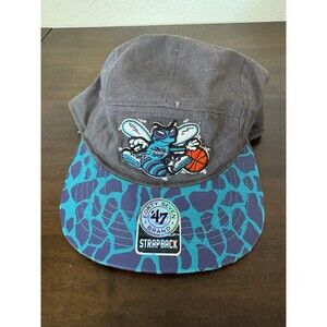 Charlotte Hornets ‘47 Brand Adjustable Hat Cap Hardwood Classics Black Blue